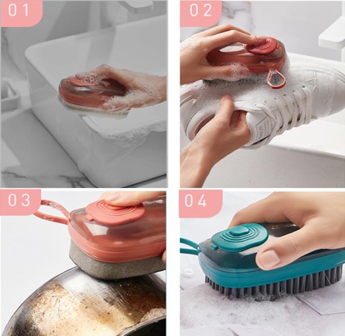 Kitchen Cleaning Brush Automatic Adding Liquid Multi-functional